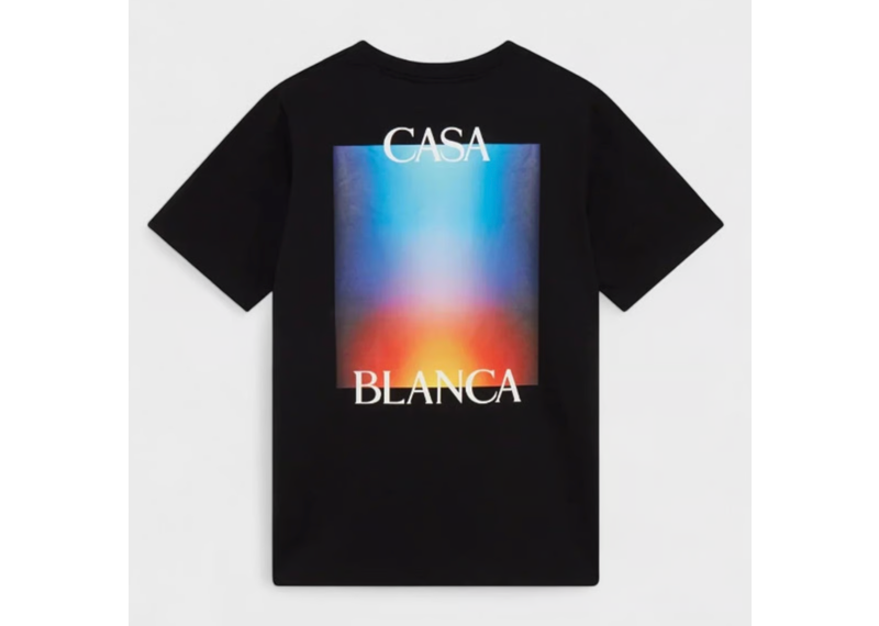 Casablanca Stacked Gradient Casa Logo T Shirt Black