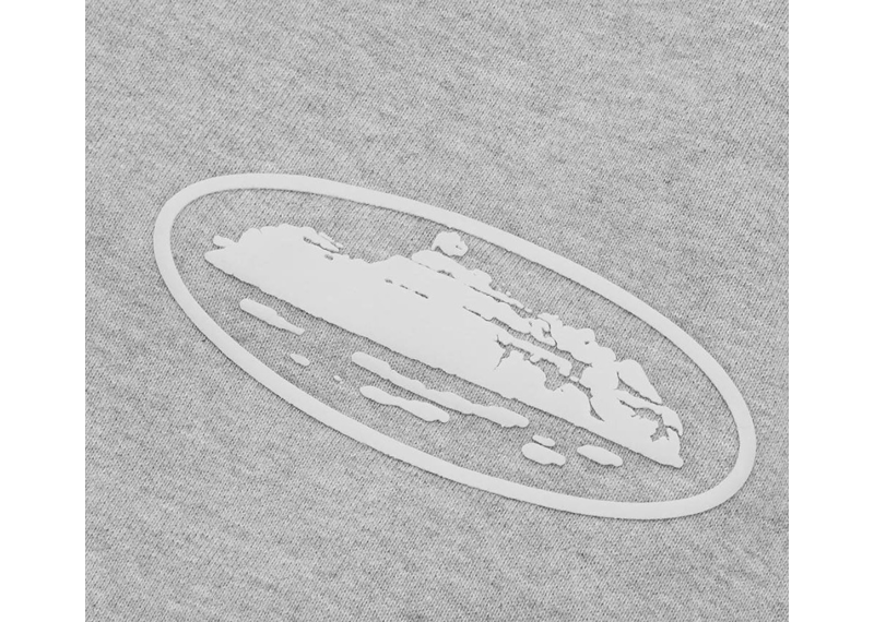 Corteiz RTW Island Puff Print Zip Hoodie - Heather Grey