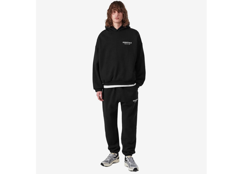 Fear Of God Essentials Fleece Black Hoodie (FW24)