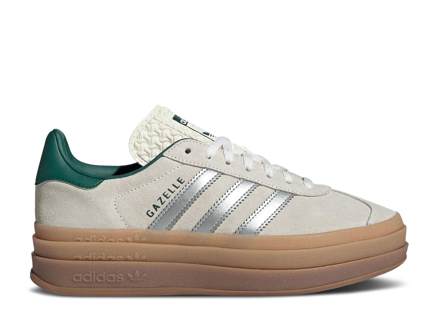 Wmns Gazelle Bold Off White Silver Metallic Green