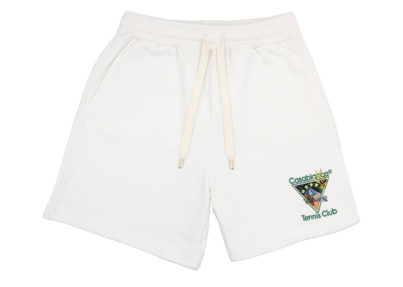 Casablanca Tennis Club Icon Embroidered Shorts White