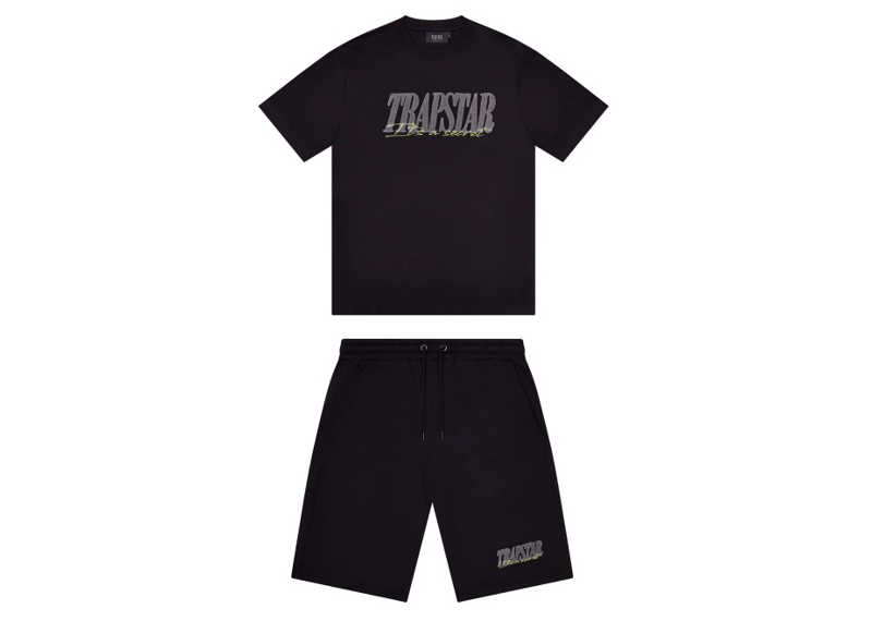 Trapstar Signature Shorts Set - Black/Slime
