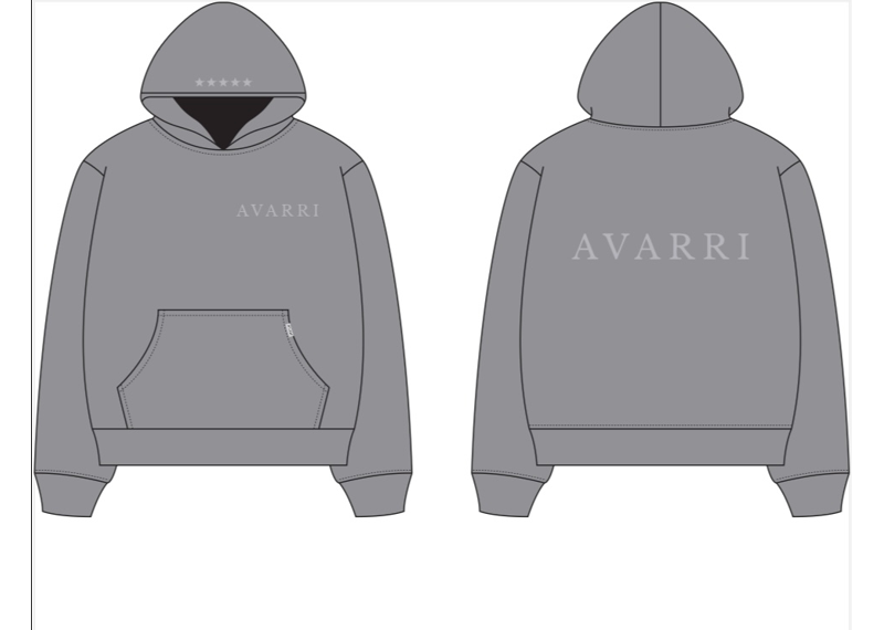 AVARRI STARS PULLOVER HOODIE CHARCOAL GREY