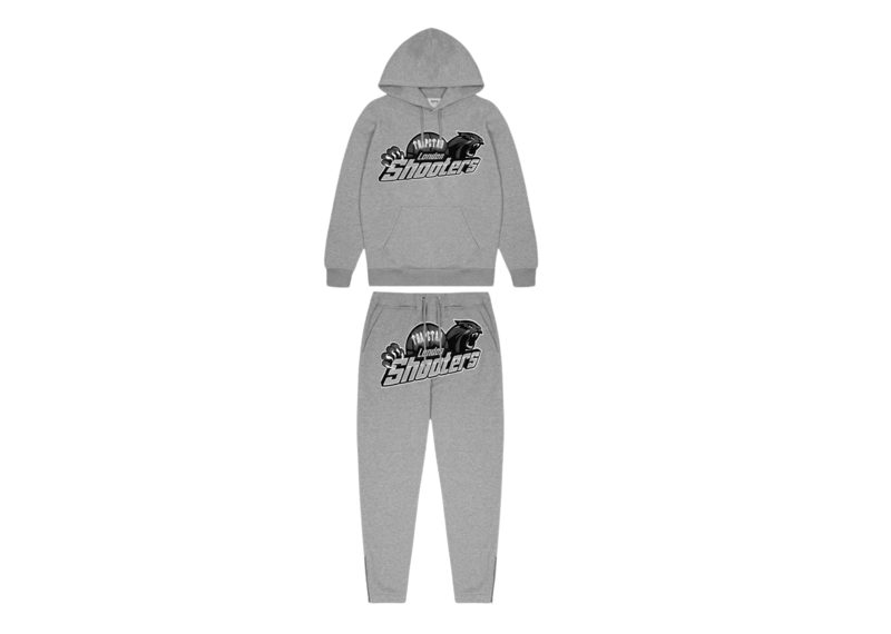 TRAPSTAR SHOOTERS HOODED TRACKSUIT - GREY MONOCHROME EDITION