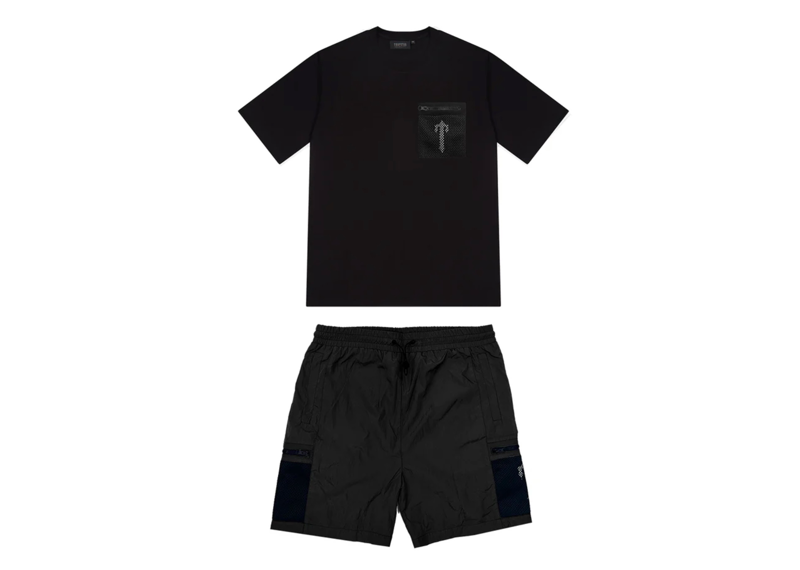 Trapstar Irongate Mesh Pocket Short Set - Black/White