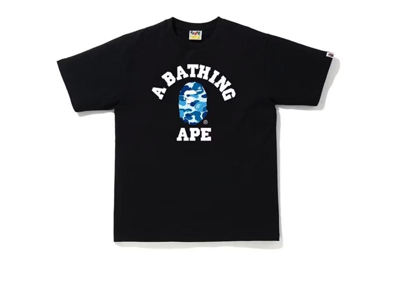 BAPE ABC Camo College Tee - Black/Blue