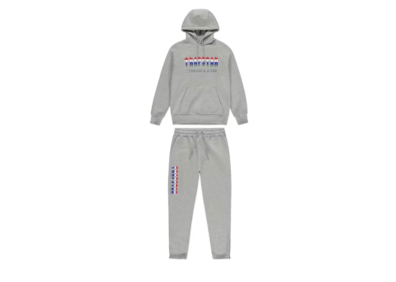 Trapstar Chenille Decoded 2.0 Hooded Tracksuit Grey Revolution Edition