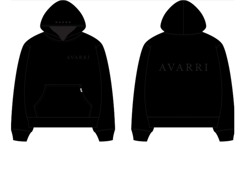 AVARRI STARS PULLOVER HOODIE JET BLACK