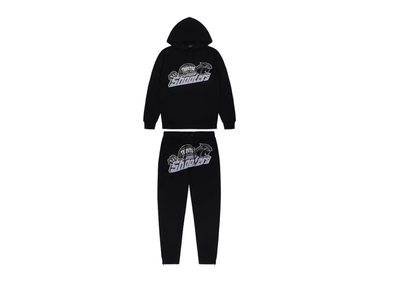 Trapstar Shooters Hoodie Tracksuit - Black/Sky Blue