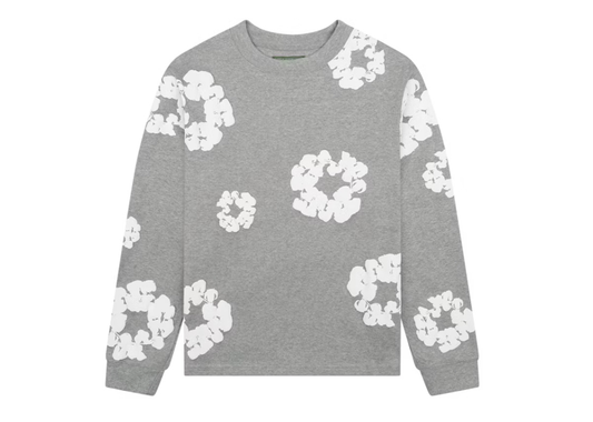 Denim Tears Long Sleeve Cotton Wreath T-Shirt Grey