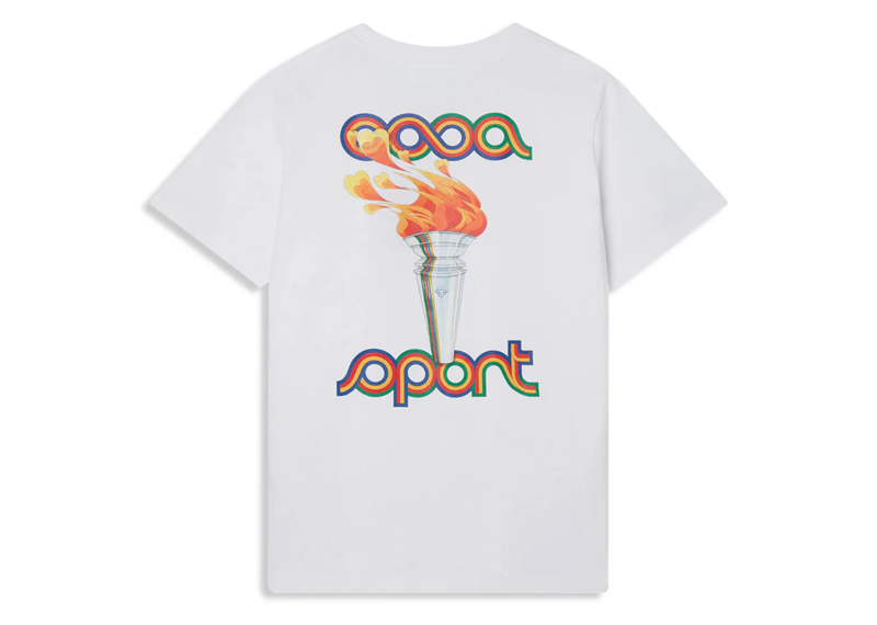 CASABLANCA LA FLAMME DU SPORT PRINTED T-SHIRT WHITE