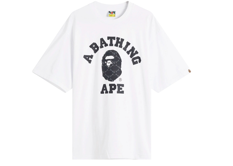 A Bathing Ape Collegeonogram College Relaxed Fit Tee White