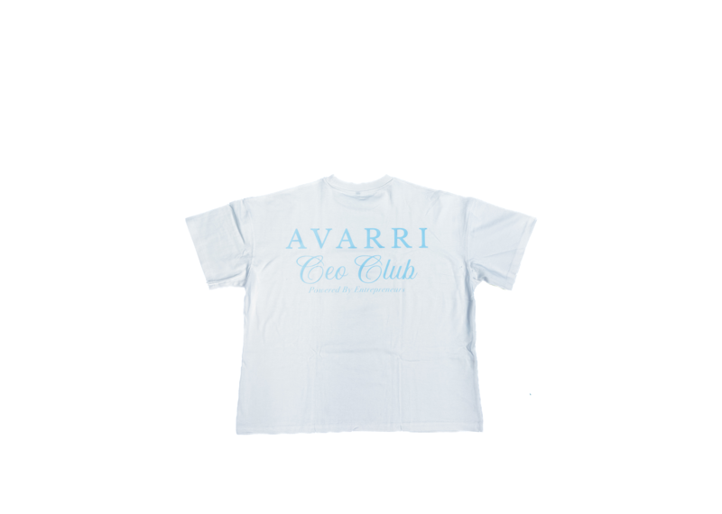 AVARRI WHITE BABY BLUE T SHIRT