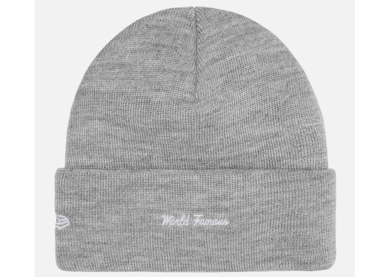 Supreme New Era Box Logo Beanie (FW25) - Heather Grey