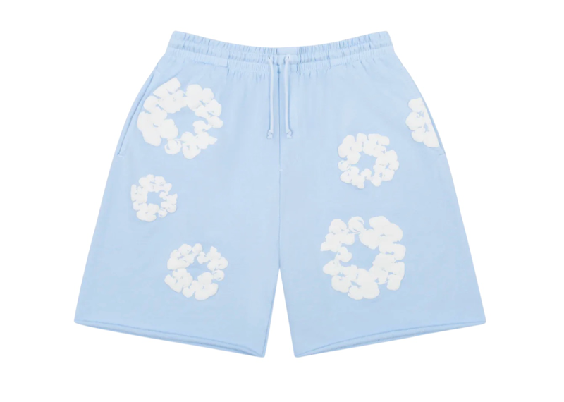 Denim Tears Cotton Wreath Sweat Shorts Powder Blue