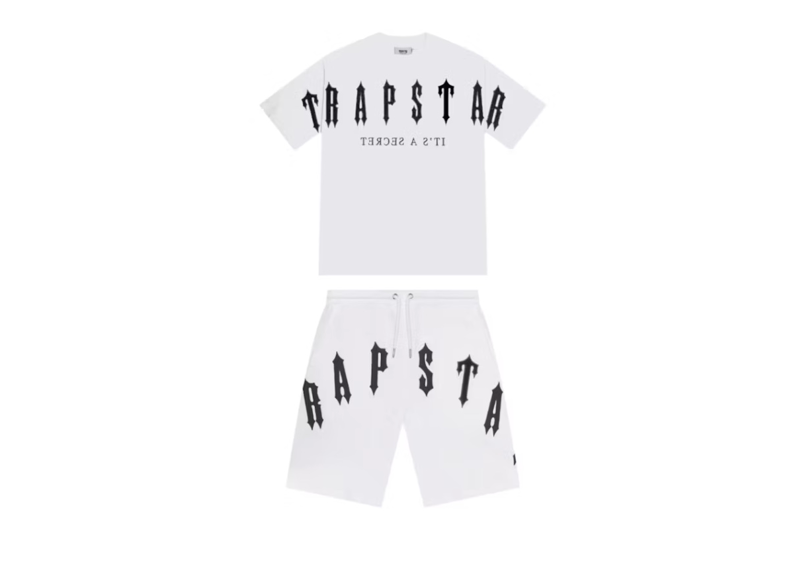 Trapstar Arch Chenille Decoded 2.0 Shorts Set White/Black