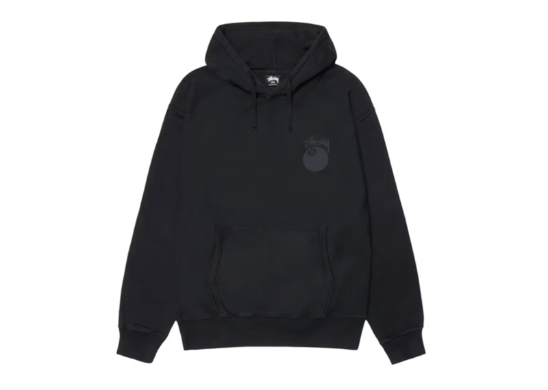 Stussy 8 Ball Pigment Dyed Hoodie - Black