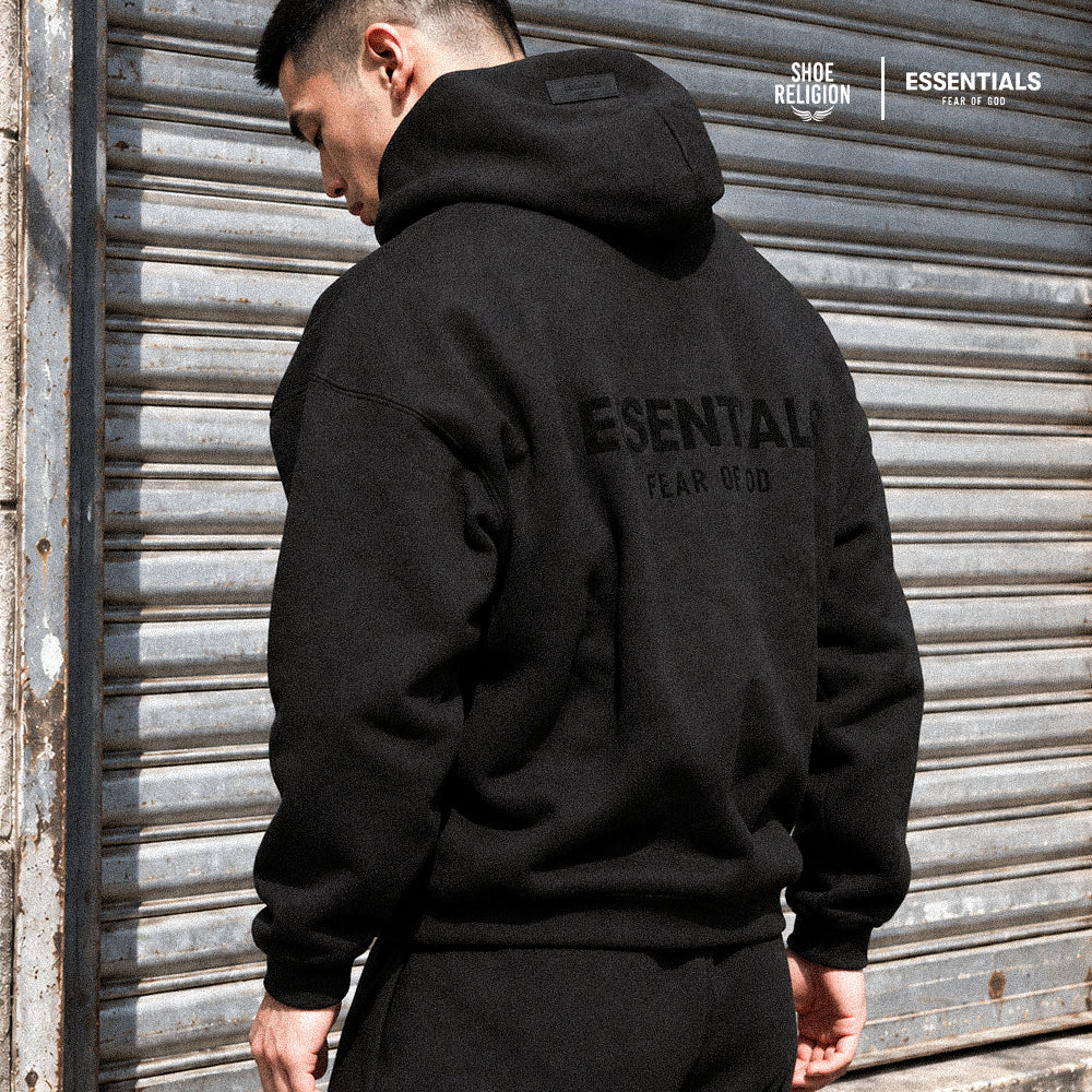 Fear of God Essentials black hoodie