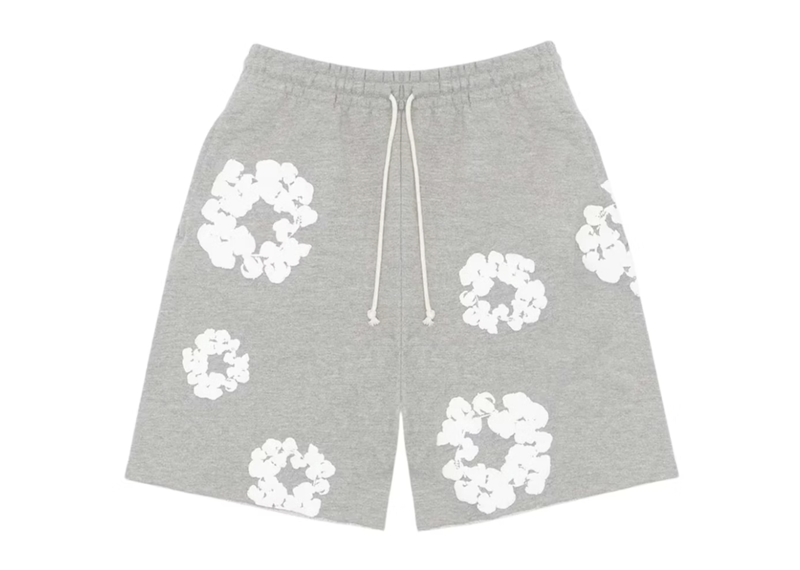 DENIM TEARS THE COTTON WREATH SHORTS GREY