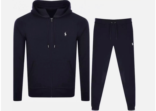 POLO RALPH LAUREN DOUBLE-KNIT FULL-ZIP HOODIE AND DOUBLE-KNIT JOGGER PANT SET AVIATOR NAVY