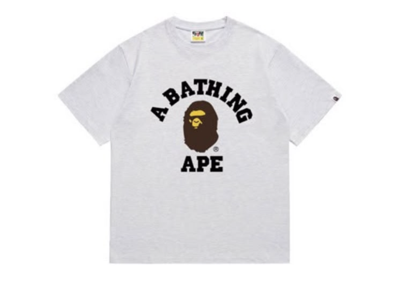 BAPE College Ape Tee - Light Grey