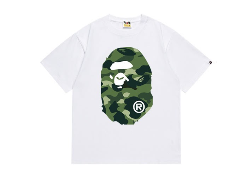 BAPE Ape Head Camouflage-Print Tee - White