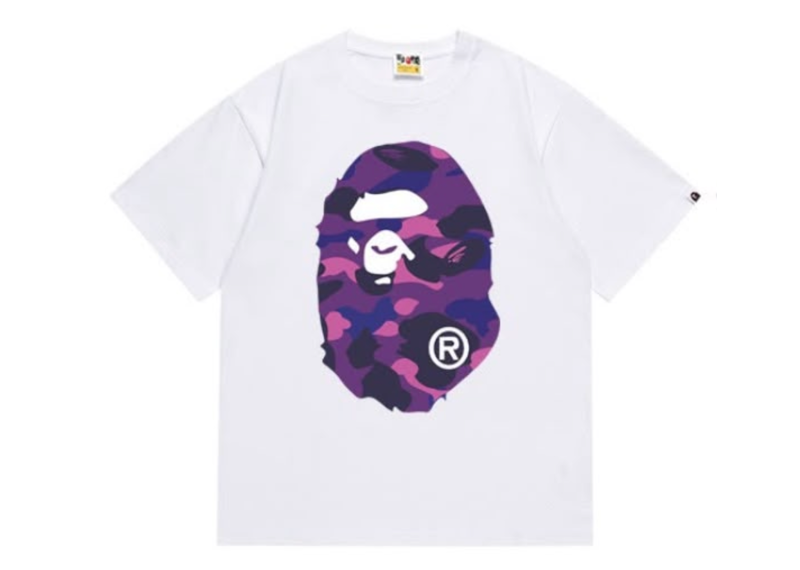 BAPE Colour Camo Big Ape Head Tee - White/Purple