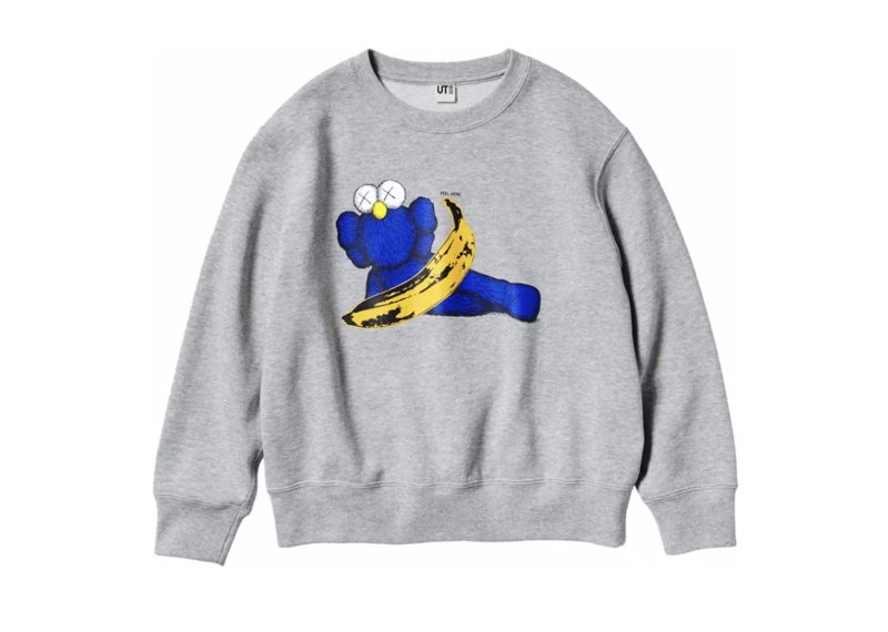 KAWS x UNIQLO Warhol Graphic Banana Sweatshirt Grey