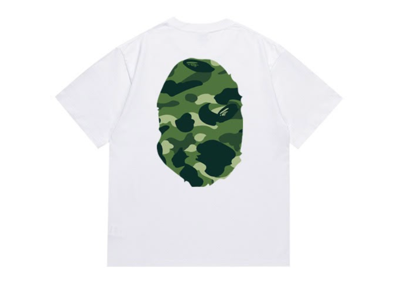 BAPE Ape Head Camouflage-Print Tee - White