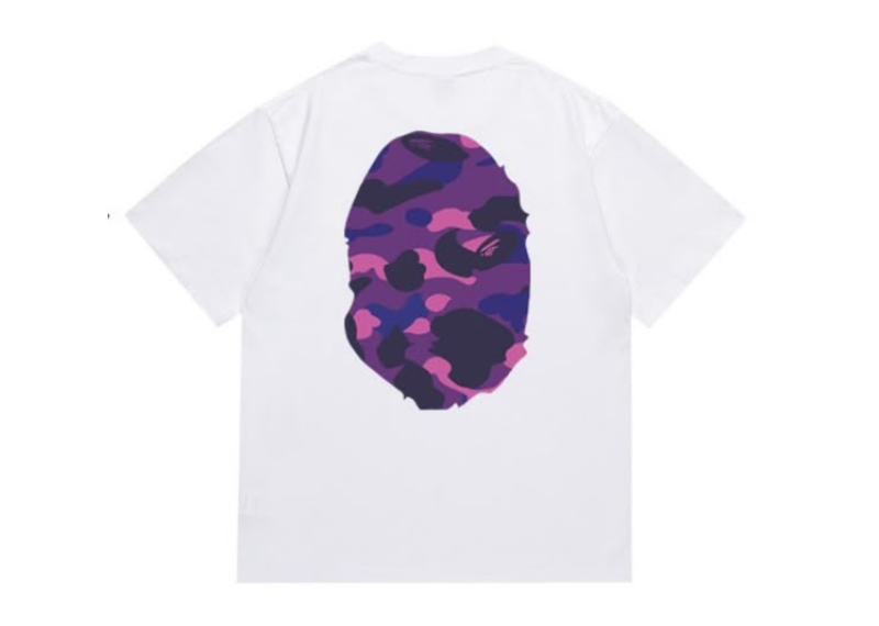BAPE Colour Camo Big Ape Head Tee - White/Purple