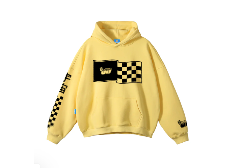 Unbranded Yellow Oversized Racer Hoodie