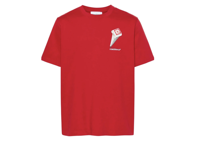Casablanca Leaning Column T-Shirt Red