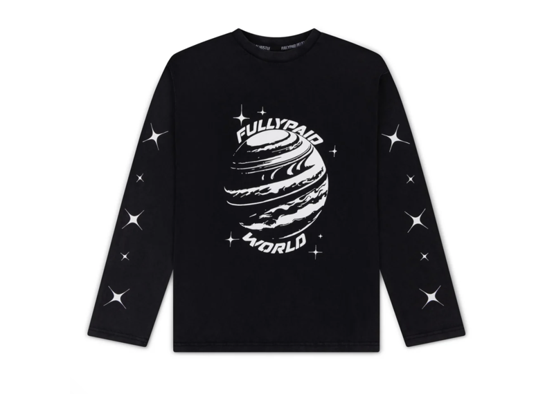 FULLYPAID WORLD BLACK ACID WASH LONGSLEEVE