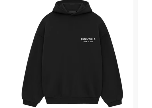 Fear Of God Essentials Fleece Black Hoodie (FW24)