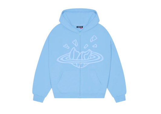 Broken Planet Zip-Up Hoodie Sky Blue