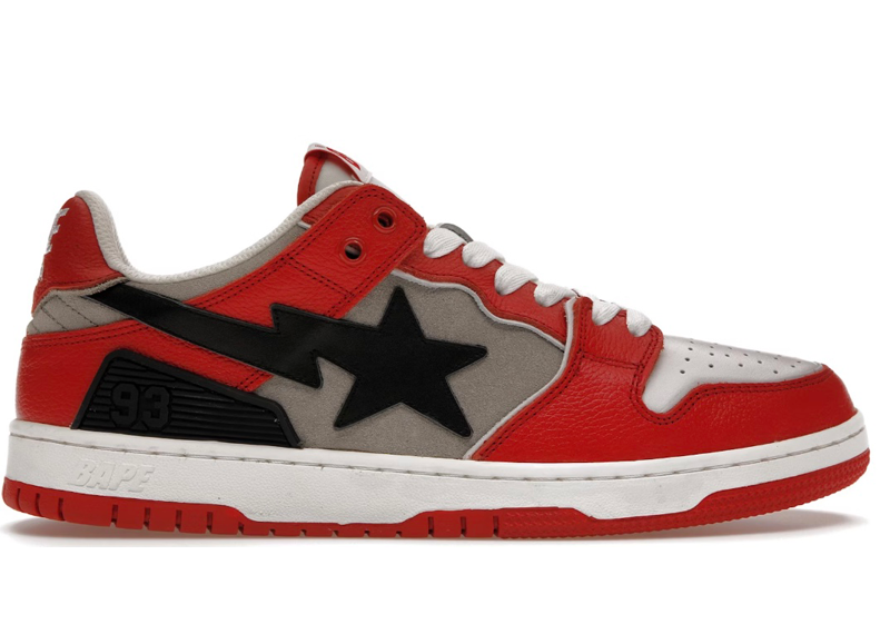 A BATHING APE BAPE SK8 STA RED GREY