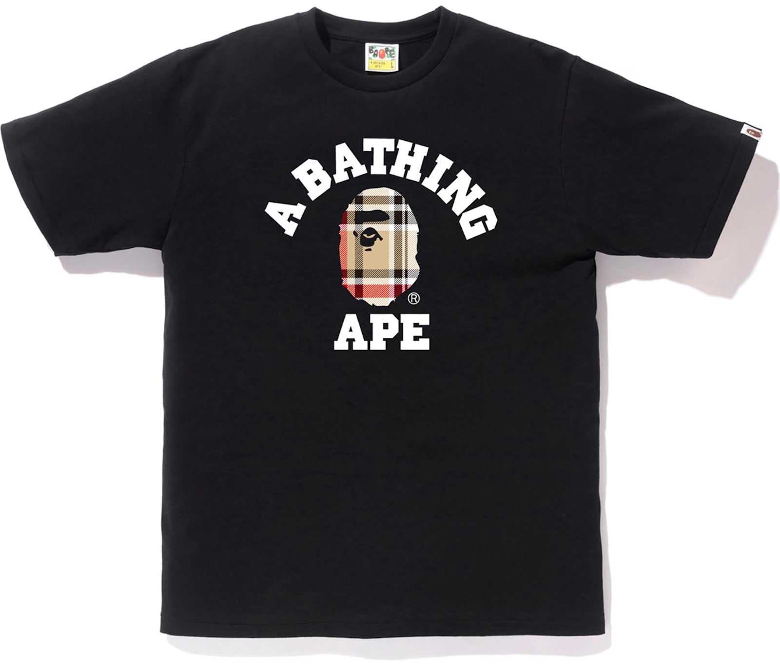BAPE Check College Tee Black/Beige
