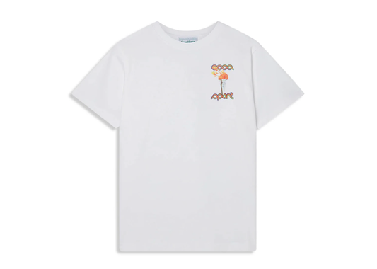 CASABLANCA LA FLAMME DU SPORT PRINTED T-SHIRT WHITE