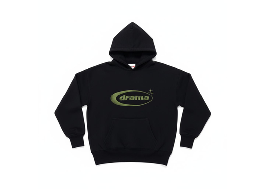 DRAMA CALL OVAL BLACK ARMY GREEN HOODIE