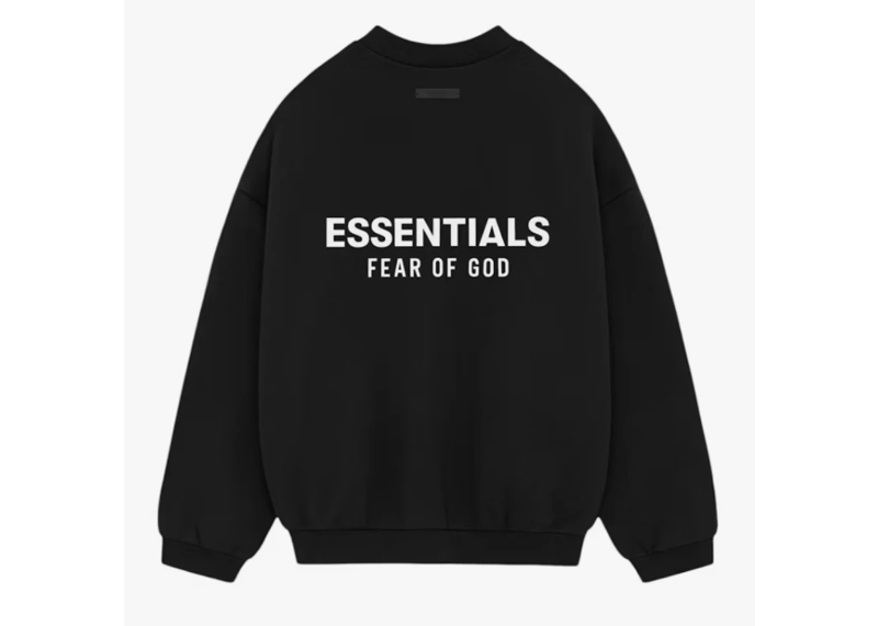 Fear of God Essentials Fleece Black Crewneck (FW24)
