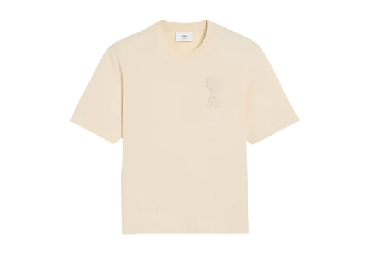 AMI Paris Ami de Coeur Patch T-Shirt Beige