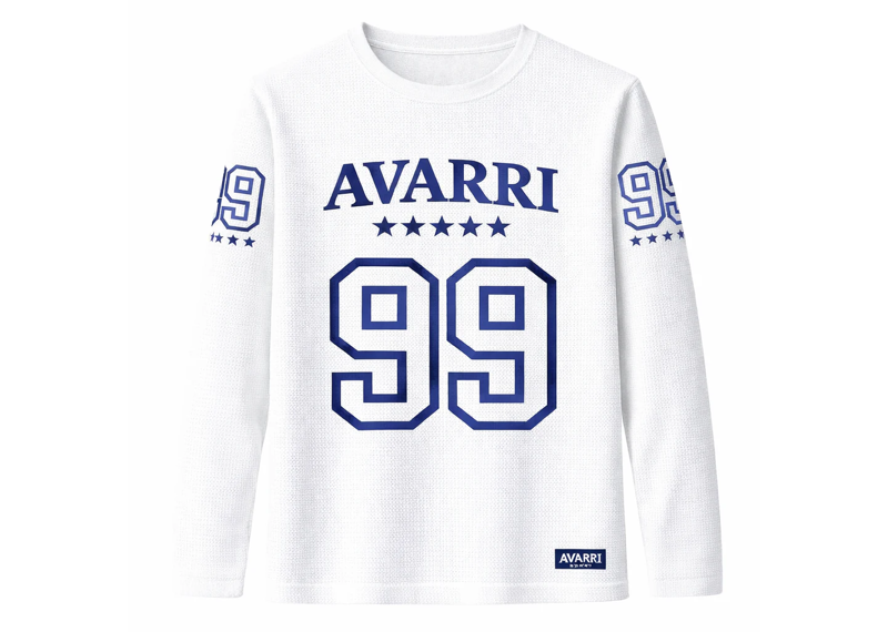 AVARRI 99 STARS WHITE LONG SLEEVE JERSEY