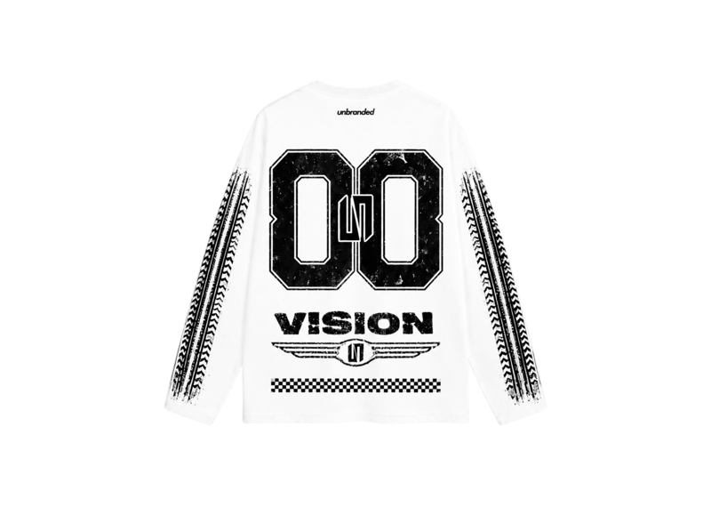 Unbranded White Long Sleeve Racer Tee