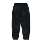 Denim Tears Cotton Wreath Black Monochrome Sweatpants