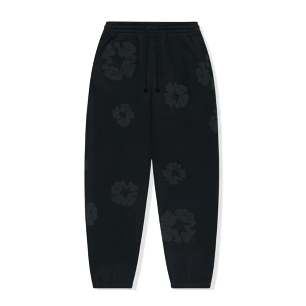Denim Tears Cotton Wreath Black Monochrome Sweatpants