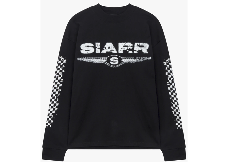 SIARR CHEQUERED L/S TEE BLACK