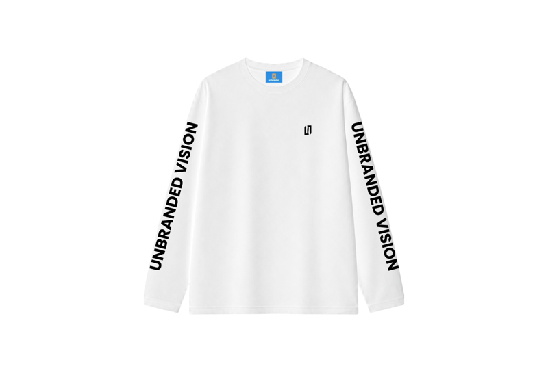 Unbranded White Long Sleeve Drip Tee
