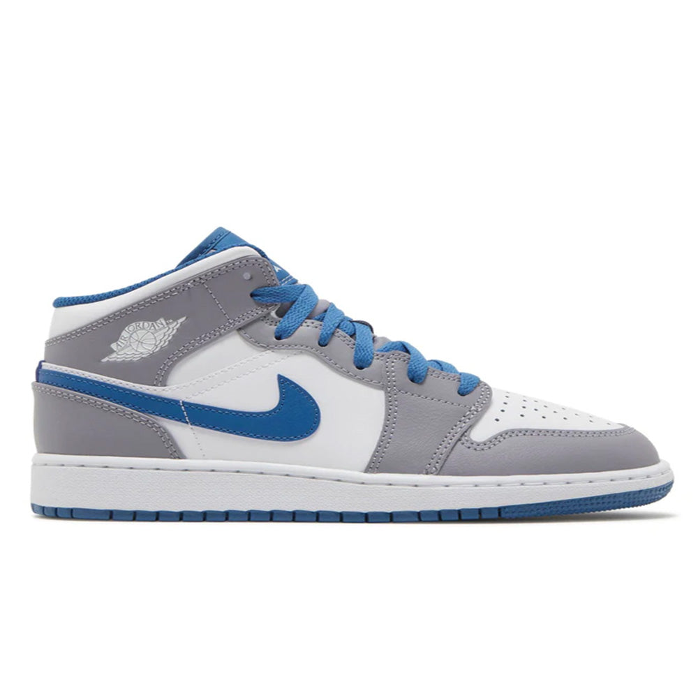 Air Jordan 1 Mid GS Cement True Blue