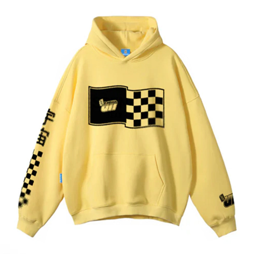 Unbranded Yellow Oversized Racer Hoodie