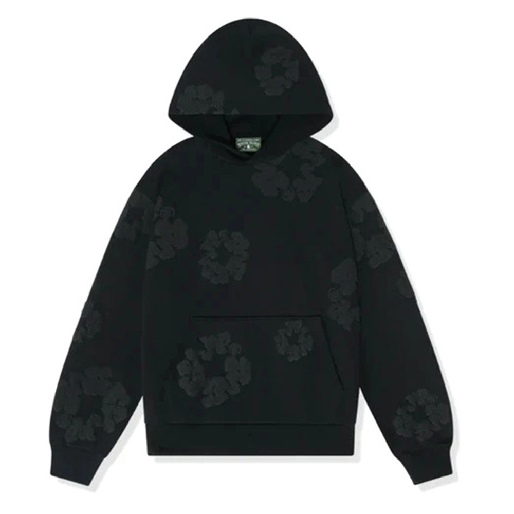 Denim Tears Cotton Wreath Black Monochrome Hoodie